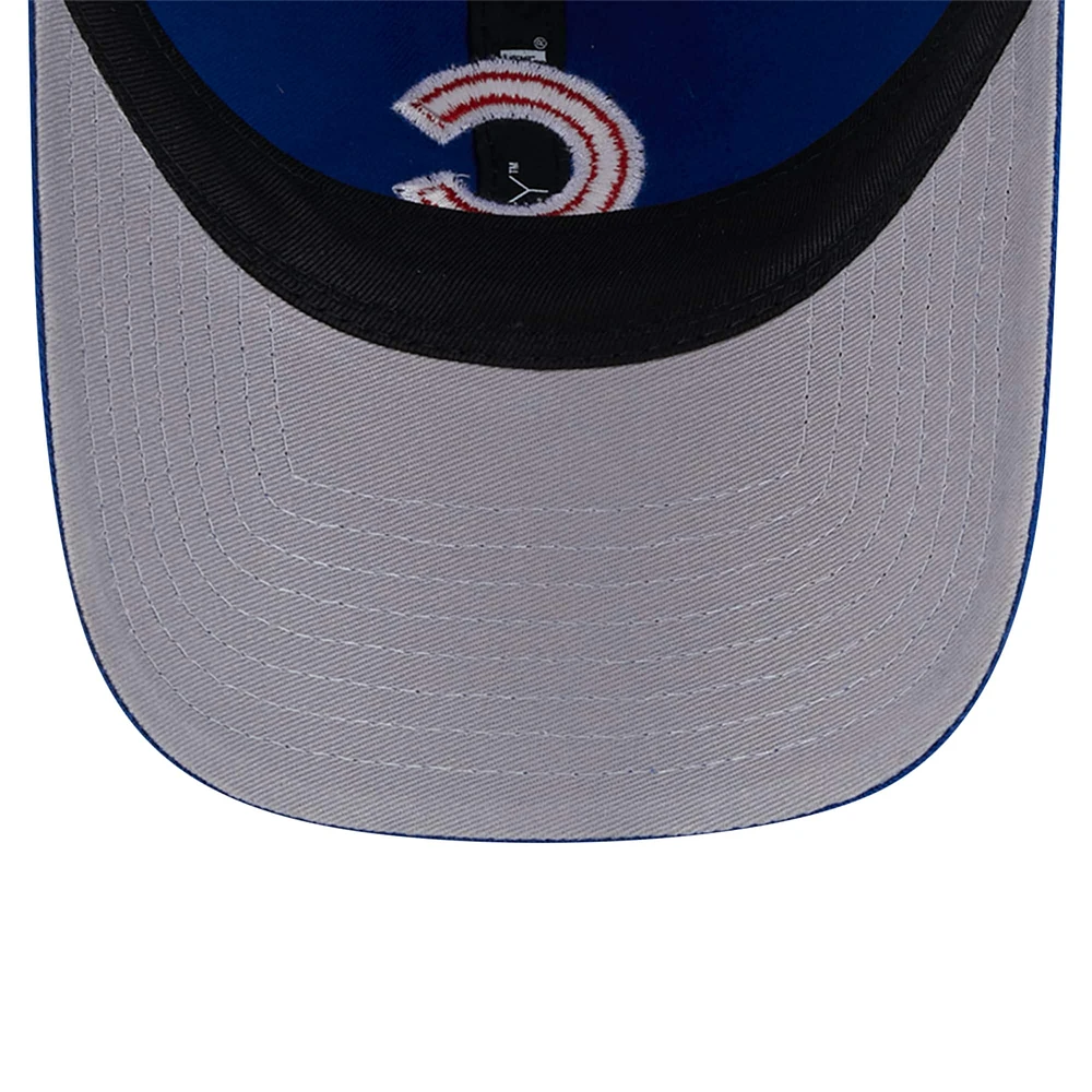 Men's New Era Royal Chicago Cubs Team Slick Trucker 9TWENTY Adjustable Hat