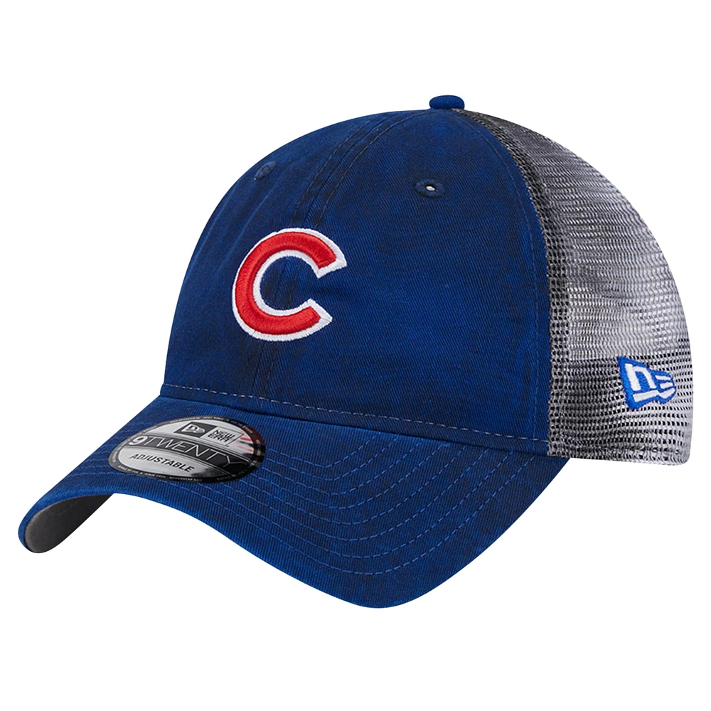 Casquette réglable New Era Royal Chicago Cubs Team Slick Trucker 9TWENTY pour hommes