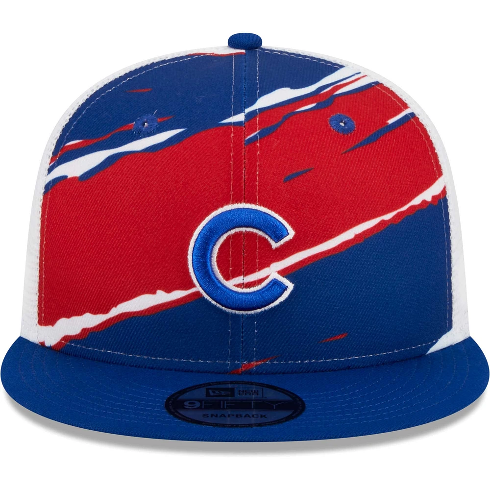 Men's New Era Royal Chicago Cubs Tear Trucker 9FIFTY Snapback Hat