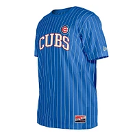 Men's New Era Royal Chicago Cubs Throwback Pinstripe T-Shirt