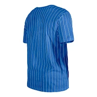 Men's New Era Royal Chicago Cubs Throwback Pinstripe T-Shirt
