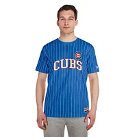 Men's New Era Royal Chicago Cubs Throwback Pinstripe T-Shirt