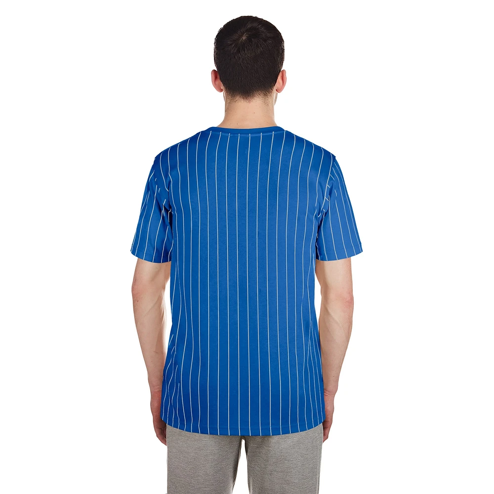 Men's New Era Royal Chicago Cubs Throwback Pinstripe T-Shirt