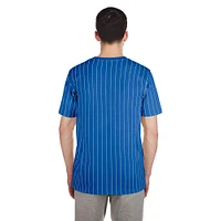 Men's New Era Royal Chicago Cubs Throwback Pinstripe T-Shirt