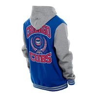 Veste à capuche en polaire boutons-pression New Era Royal Chicago Cubs Throwback Prep pour homme