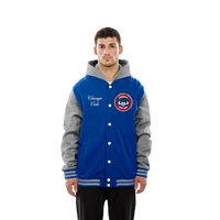 Veste à capuche en polaire boutons-pression New Era Royal Chicago Cubs Throwback Prep pour homme