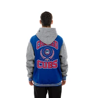 Veste à capuche en polaire boutons-pression New Era Royal Chicago Cubs Throwback Prep pour homme