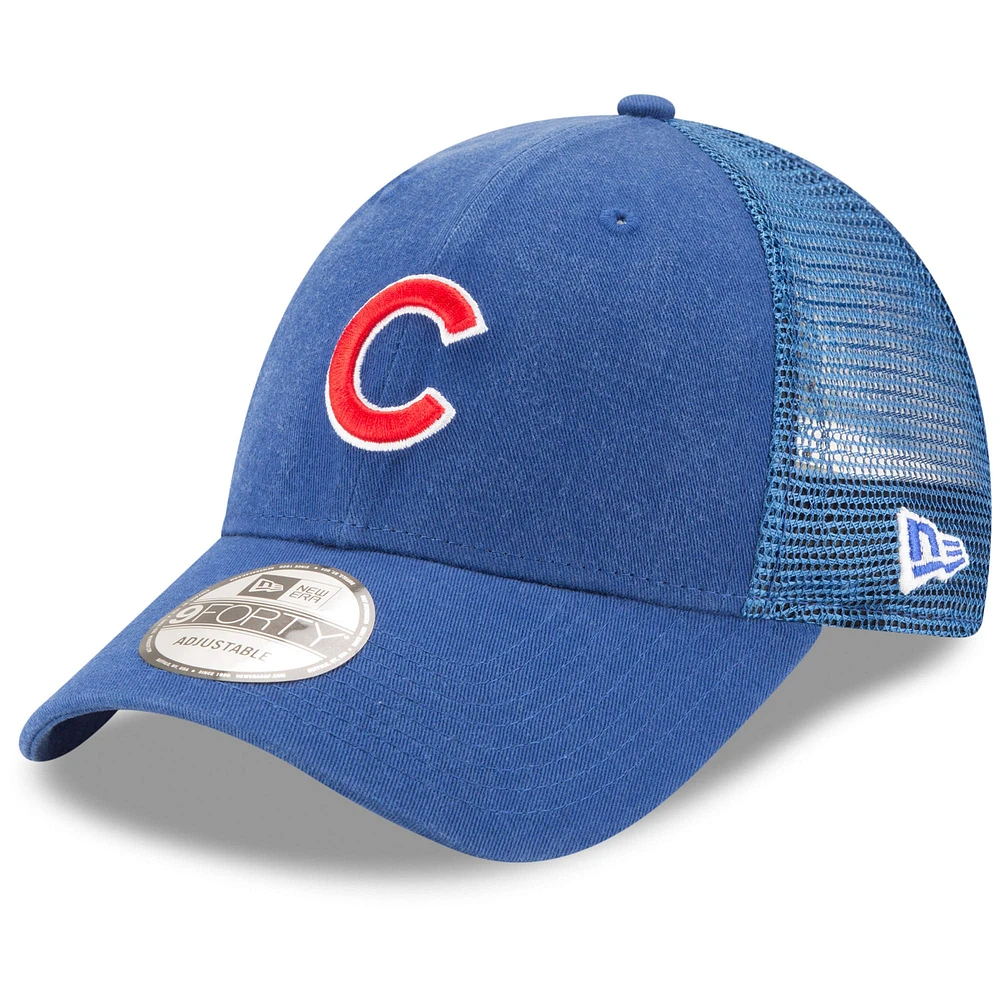 New Era Royal Chicago Cubs Trucker 9FORTY Snapback Casquette réglable pour homme