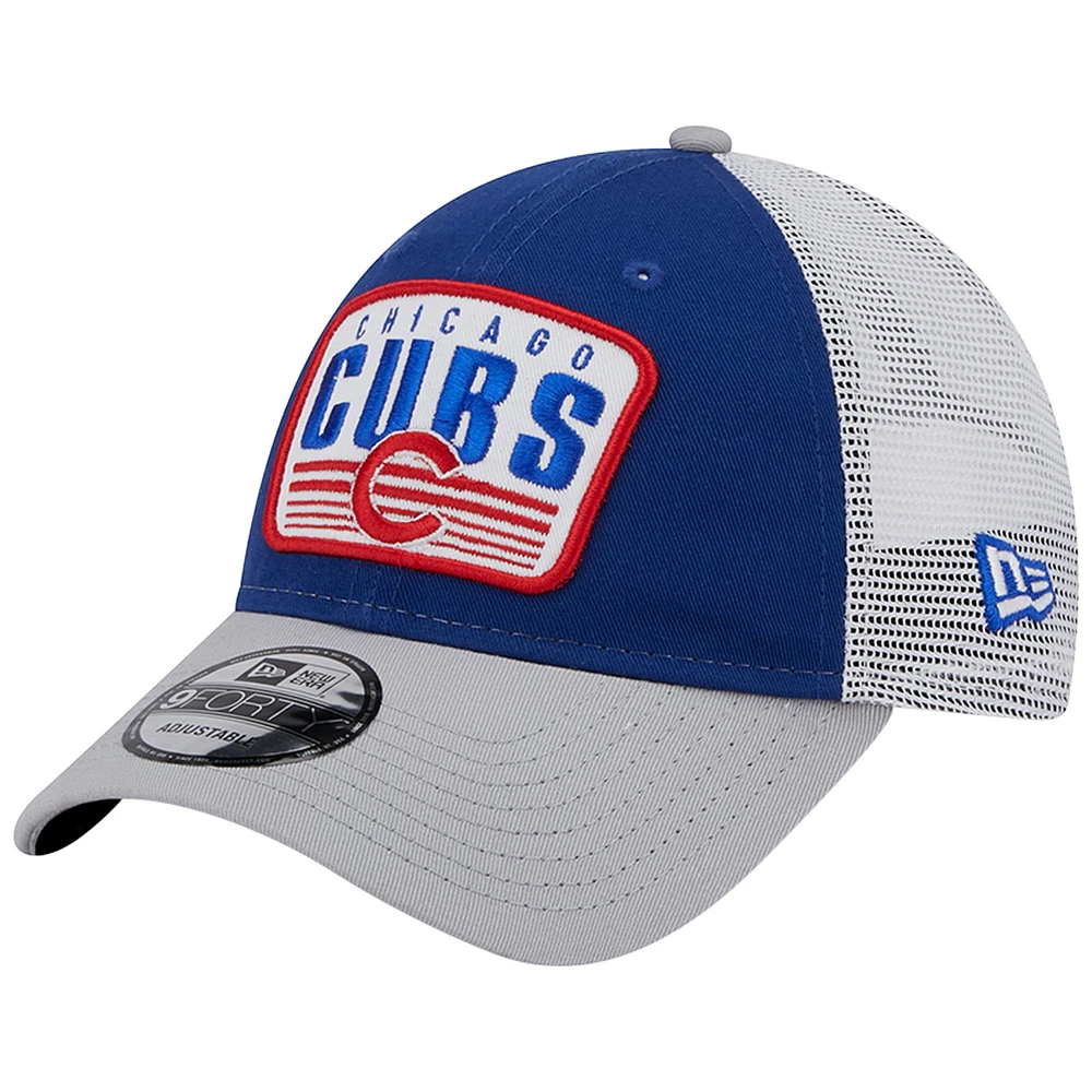 Men's New Era Royal Chicago Cubs Two-Tone Patch 9FORTY Snapback Hat