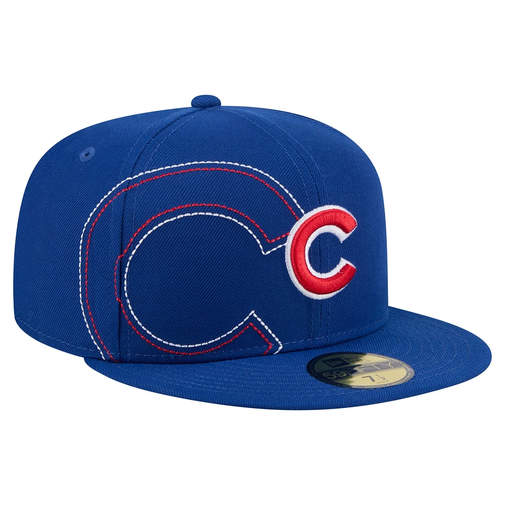 Men's New Era Royal Chicago Cubs Yarn Stitch 59FIFTY Fitted Hat