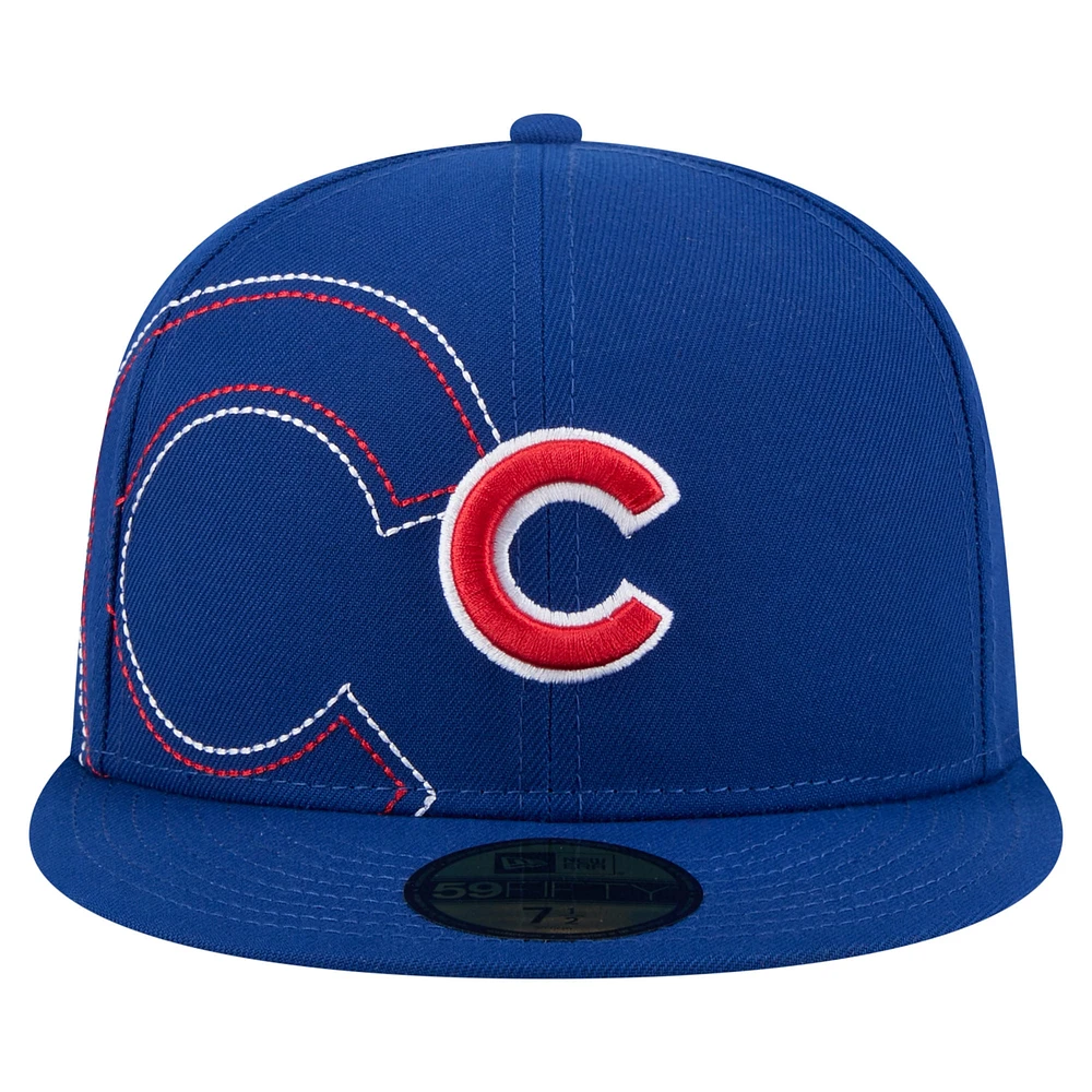 Men's New Era Royal Chicago Cubs Yarn Stitch 59FIFTY Fitted Hat