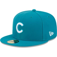 Casquette ajustée 59FIFTY Chicago Cubs New Era turquoise pour homme