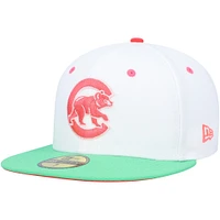 Casquette ajustée 59FIFTY Chicago Cubs Watermelon Lolli New Era pour homme, blanc/vert