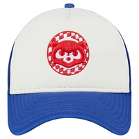 Casquette réglable 9FORTY Trucker A-Frame New Era pour hommes, blanc/royal, Chicago Cubs, drapeau à damier