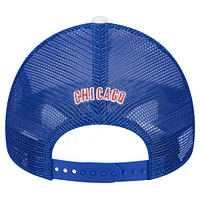 Men's New Era White/Royal Chicago Cubs Spring Training Circle Foam A-Frame 9FORTY Trucker Adjustable Hat