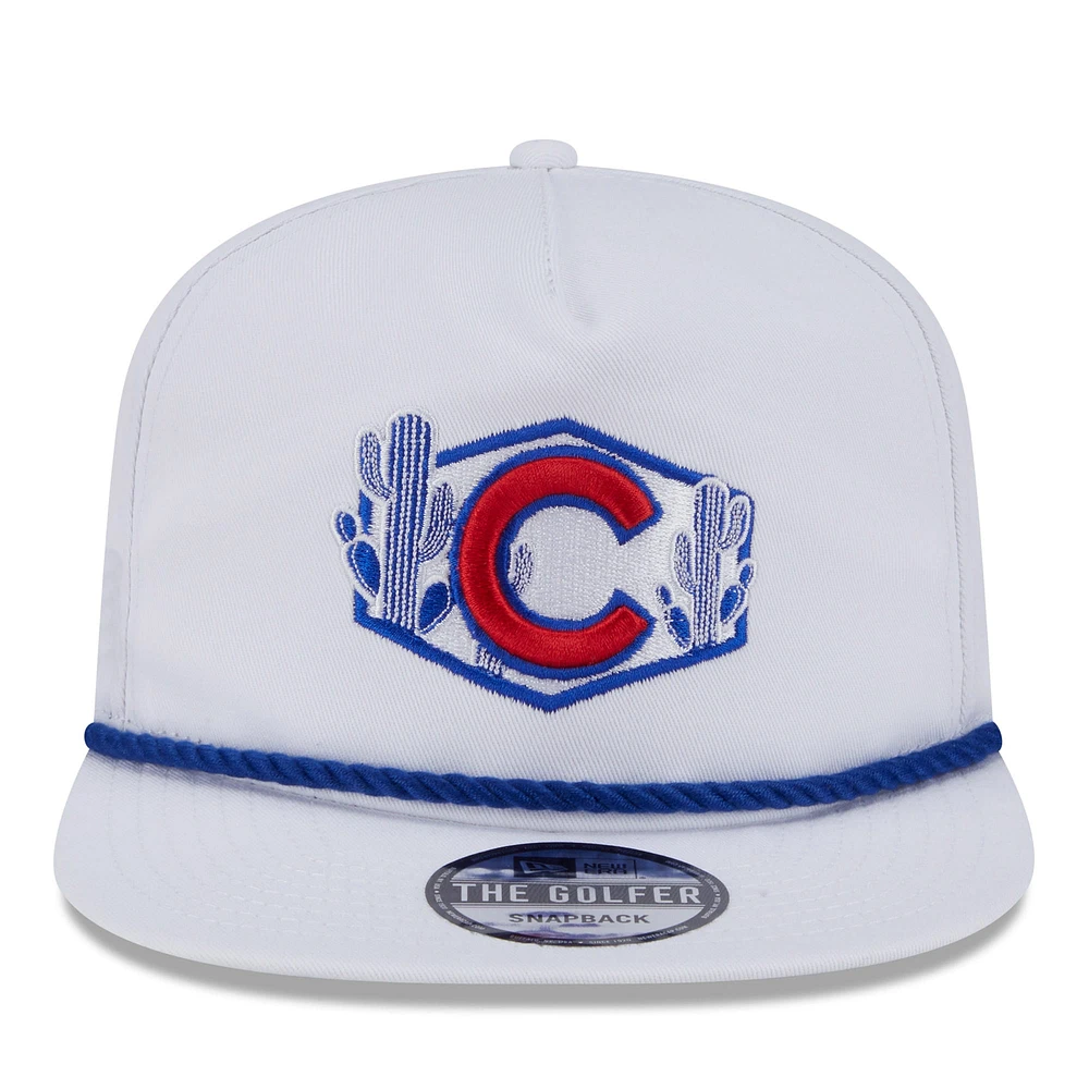 Men's New Era  White Chicago Cubs 2025 Spring Training Palm Golfer Snapback Hat