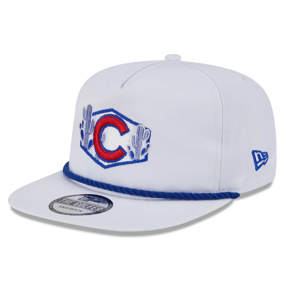 Men's New Era  White Chicago Cubs 2025 Spring Training Palm Golfer Snapback Hat