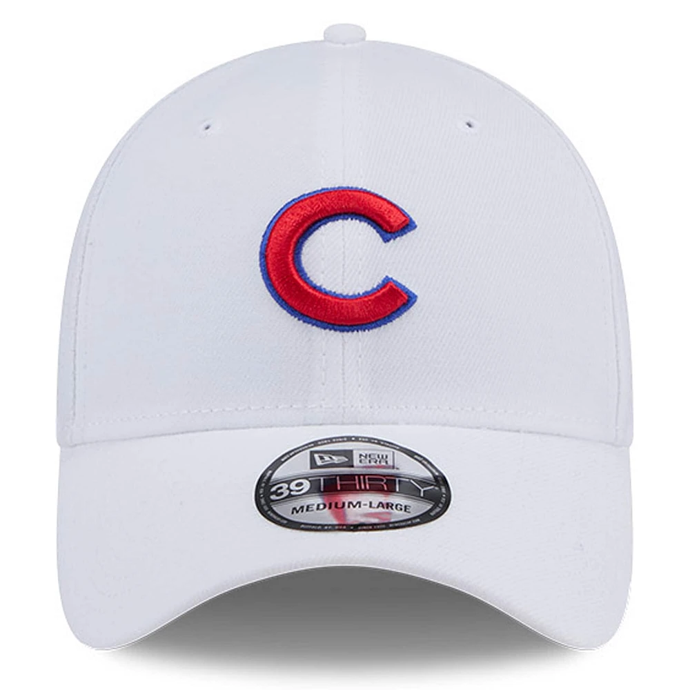 Casquette 39THIRTY Flex blanche des Chicago Cubs de New Era pour homme