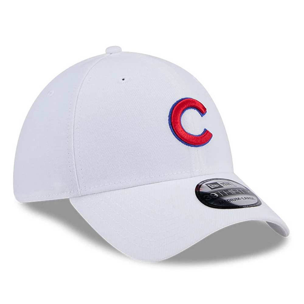 Casquette 39THIRTY Flex blanche des Chicago Cubs de New Era pour homme