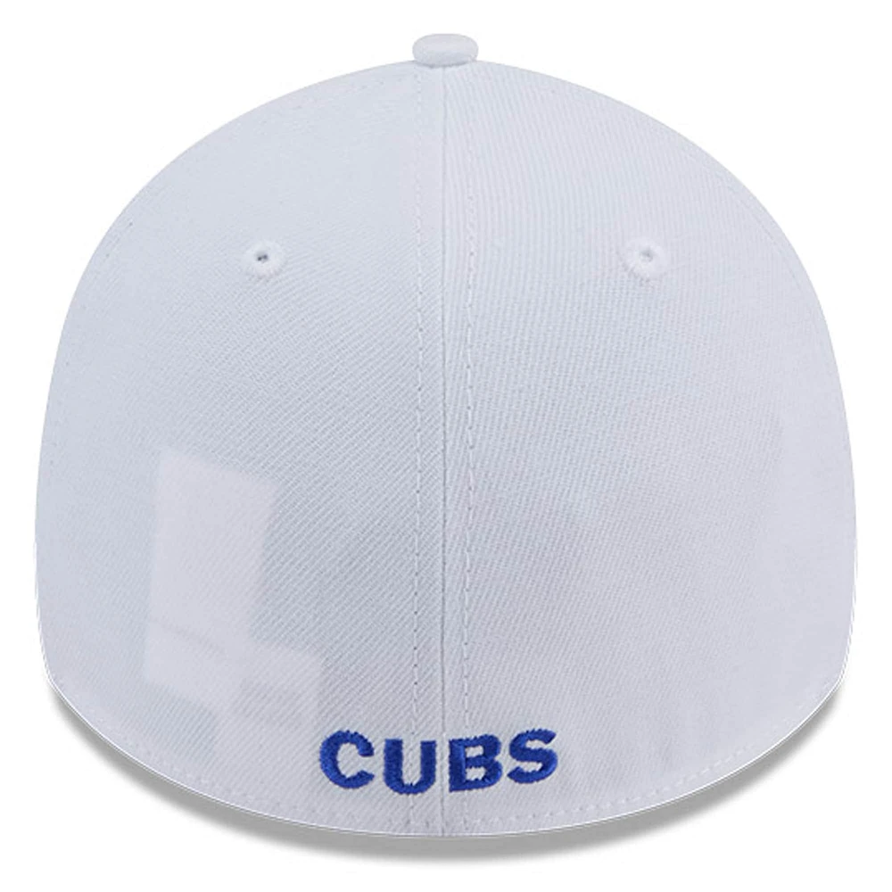 Casquette 39THIRTY Flex blanche des Chicago Cubs de New Era pour homme