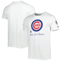 T-shirt de championnat historique des Cubs Chicago New Era pour homme, blanc