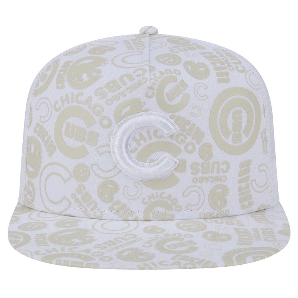 Casquette Snapback 9FIFTY Snapback A-Frame Trucker New Era pour hommes des Chicago Cubs avec logo Dunes