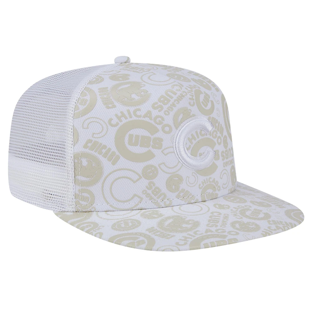 Casquette Snapback 9FIFTY Snapback A-Frame Trucker New Era pour hommes des Chicago Cubs avec logo Dunes