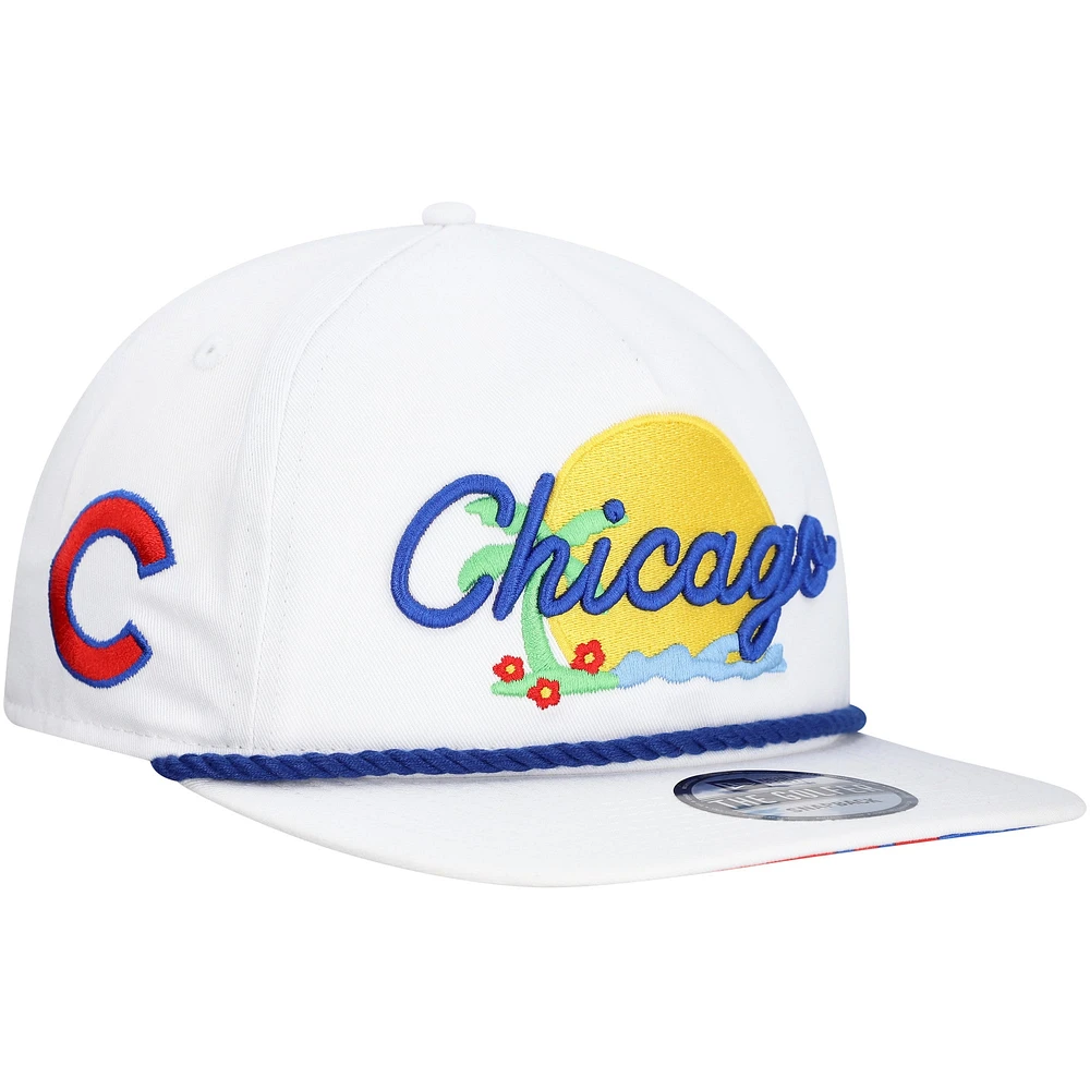 Casquette ajustable de golfeur Paradise Chicago Cubs blanche New Era pour homme