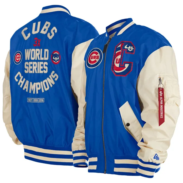 Chicago Cubs JH Design Women's 2016 World Series Nylon Full-Zip Bomber  Jacket - Royal