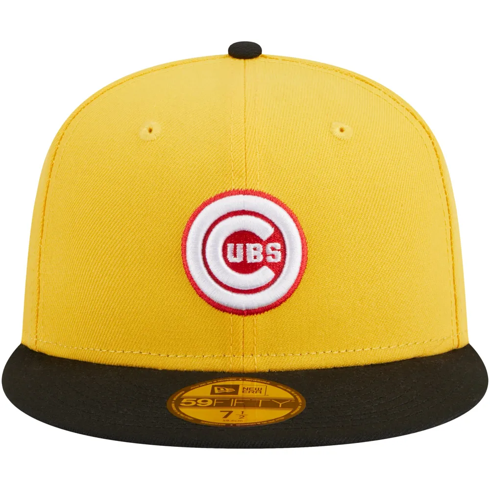 Men's New Era Yellow/Black Chicago Cubs Grilled 59FIFTY Fitted Hat