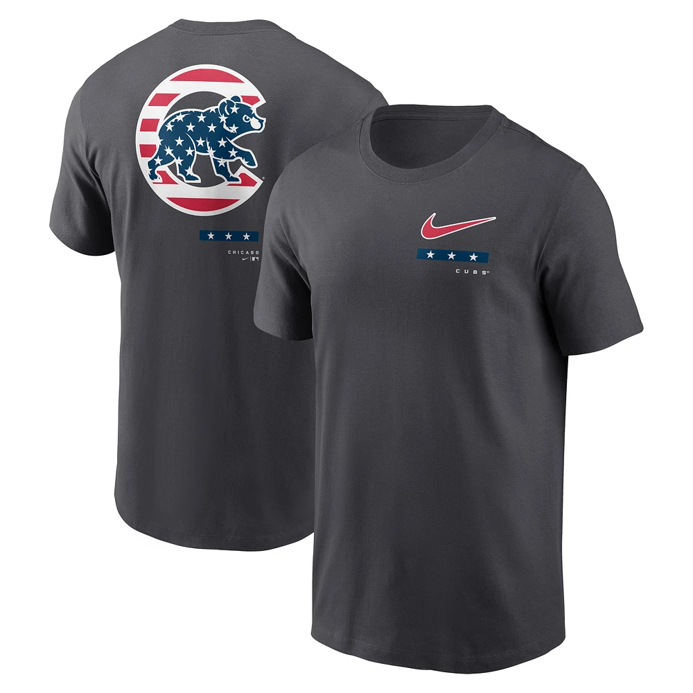 T-shirt Chicago Cubs Americana Nike anthracite pour homme