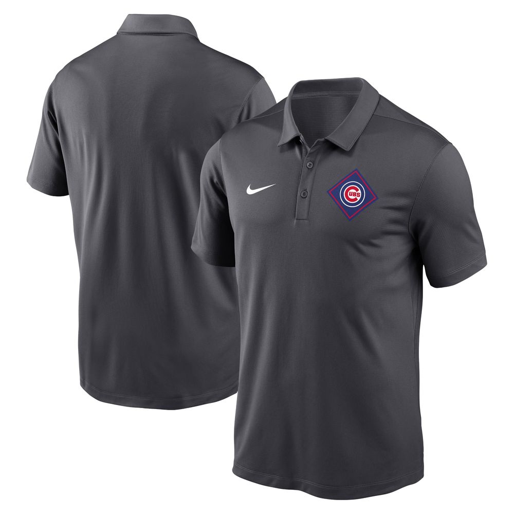 Men's Nike Anthracite Chicago Cubs Diamond Icon Franchise Performance Polo