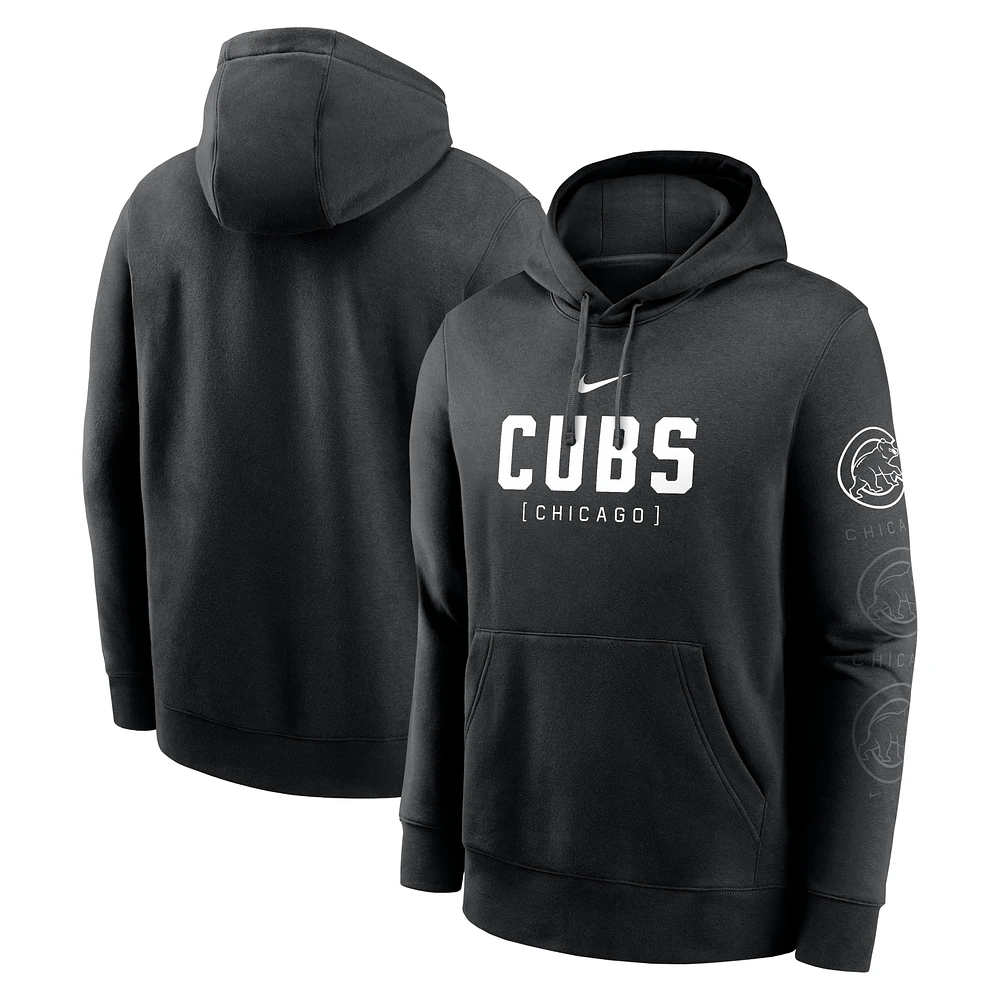 Sweat à capuche Nike noir Chicago Cubs Fashion Club pour homme