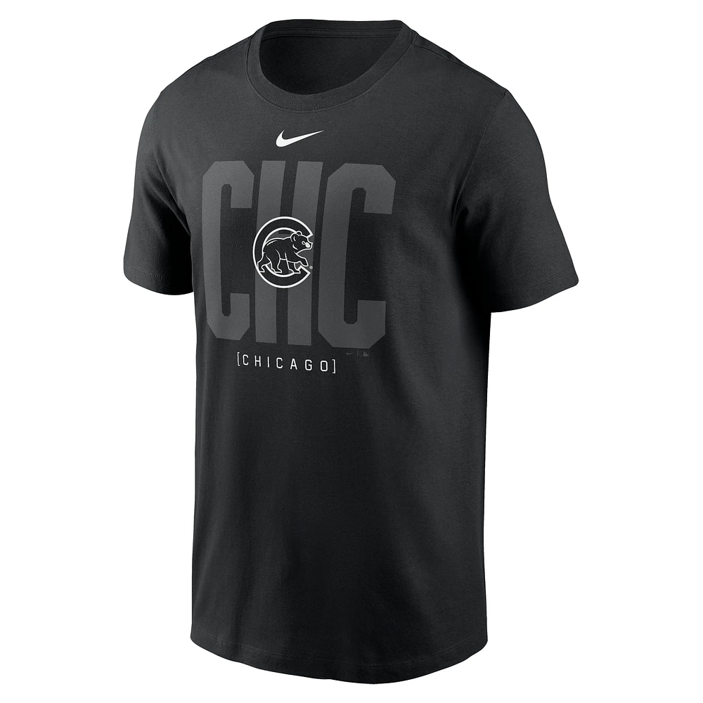 T-shirt Nike noir pour homme, motif local, à la mode, des Chicago Cubs