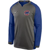 Men's Nike Charcoal/Royal Chicago Cubs Authentic Collection Thermal Crew  Performance Pullover Sweatshirt