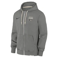 Men's Nike Charcoal Chicago Cubs Authentic Collection Travel Performance Full-Zip Hoodie