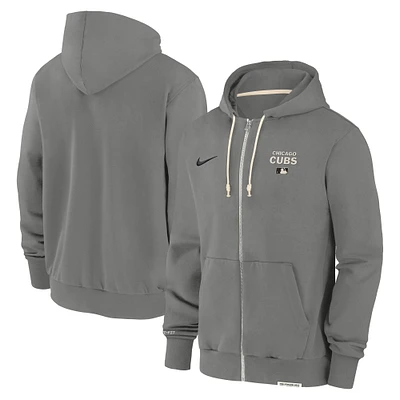 Men's Nike Charcoal Chicago Cubs Authentic Collection Travel Performance Full-Zip Hoodie