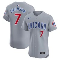 Maillot de joueur Nike Dansby Swanson pour hommes, gris, Chicago Cubs Road Elite