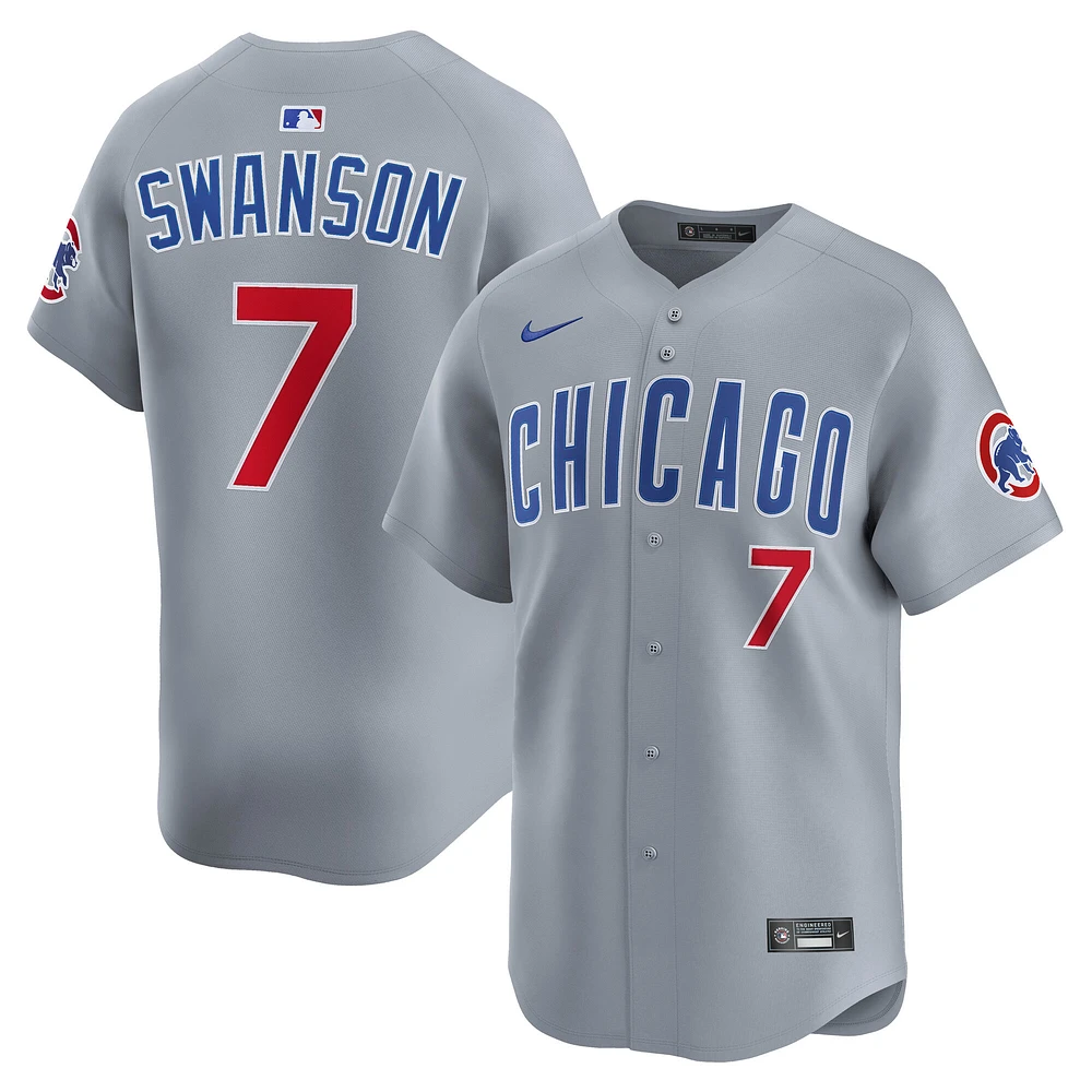 Men's Nike Dansby Swanson Gray Chicago Cubs Road Limited Player Jersey