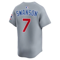 Men's Nike Dansby Swanson Gray Chicago Cubs Road Limited Player Jersey