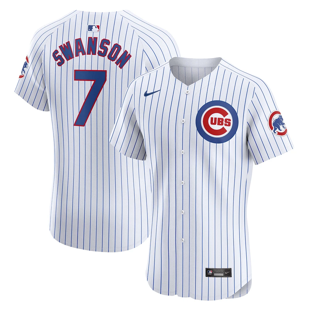 Maillot Nike Dansby Swanson pour homme, blanc, Chicago Cubs, joueur d'élite à domicile