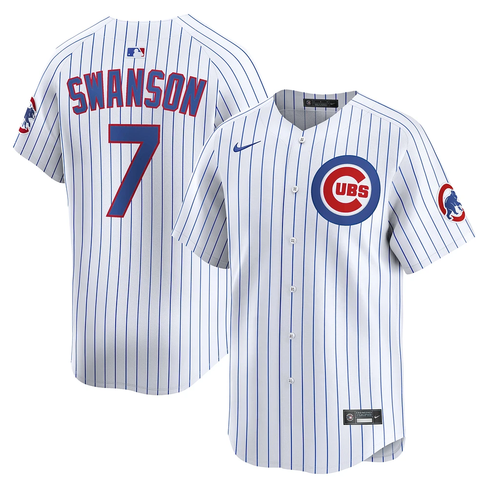 Maillot Nike Dansby Swanson blanc pour homme, édition limitée, domicile des Chicago Cubs