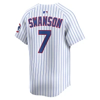 Maillot Nike Dansby Swanson blanc pour homme, édition limitée, domicile des Chicago Cubs