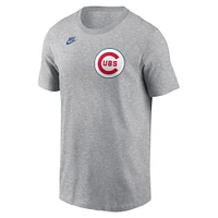 Men's Nike Ernie Banks Heather Gray Chicago Cubs Cooperstown Collection Fuse Name & Number T-Shirt