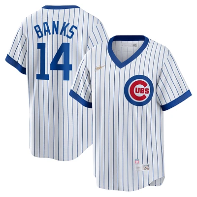 maillot de joueur Nike Ernie Banks pour hommes, blanc, Chicago Cubs, domicile, collection Cooperstown,