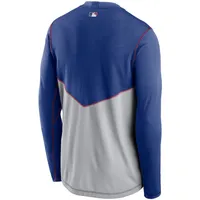 Sweat-shirt à enfiler Nike gris/Royal Chicago Cubs Authentic Collection Game Performance pour hommes