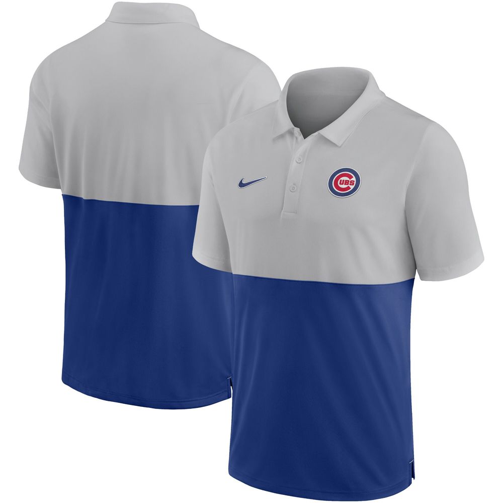 Men's Nike Gray/Royal Chicago Cubs Team Baseline Performance - Polo