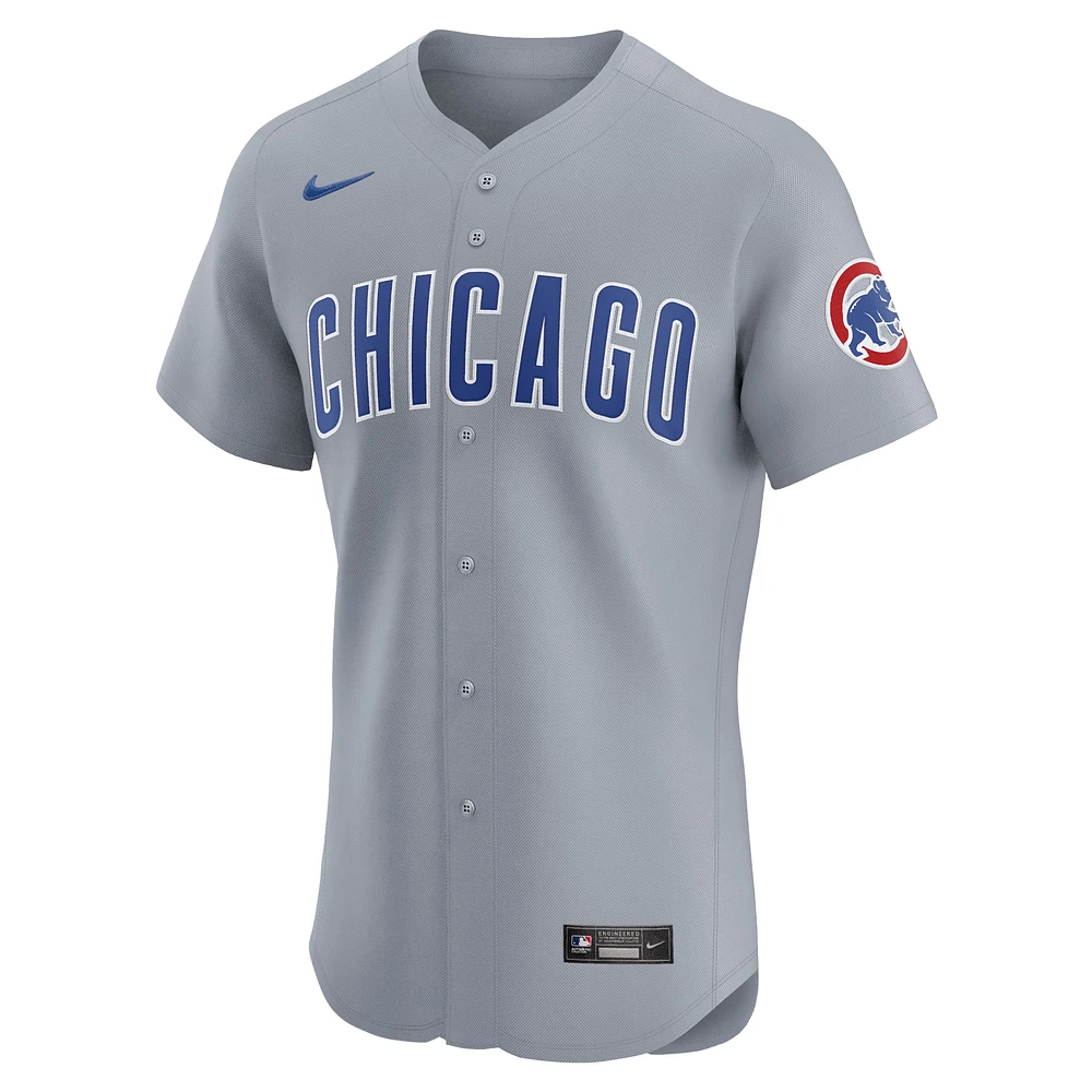 Maillot Nike gris Chicago Cubs Road 2024 Jackie Robinson Day Elite pour homme