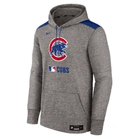 Men's Nike Heather Charcoal Chicago Cubs Authentic Collection Performance Pullover Hoodie