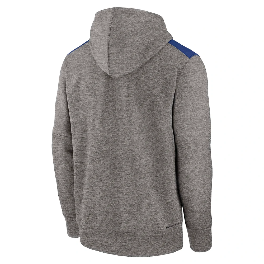 Men's Nike Heather Charcoal Chicago Cubs Authentic Collection Performance Pullover Hoodie
